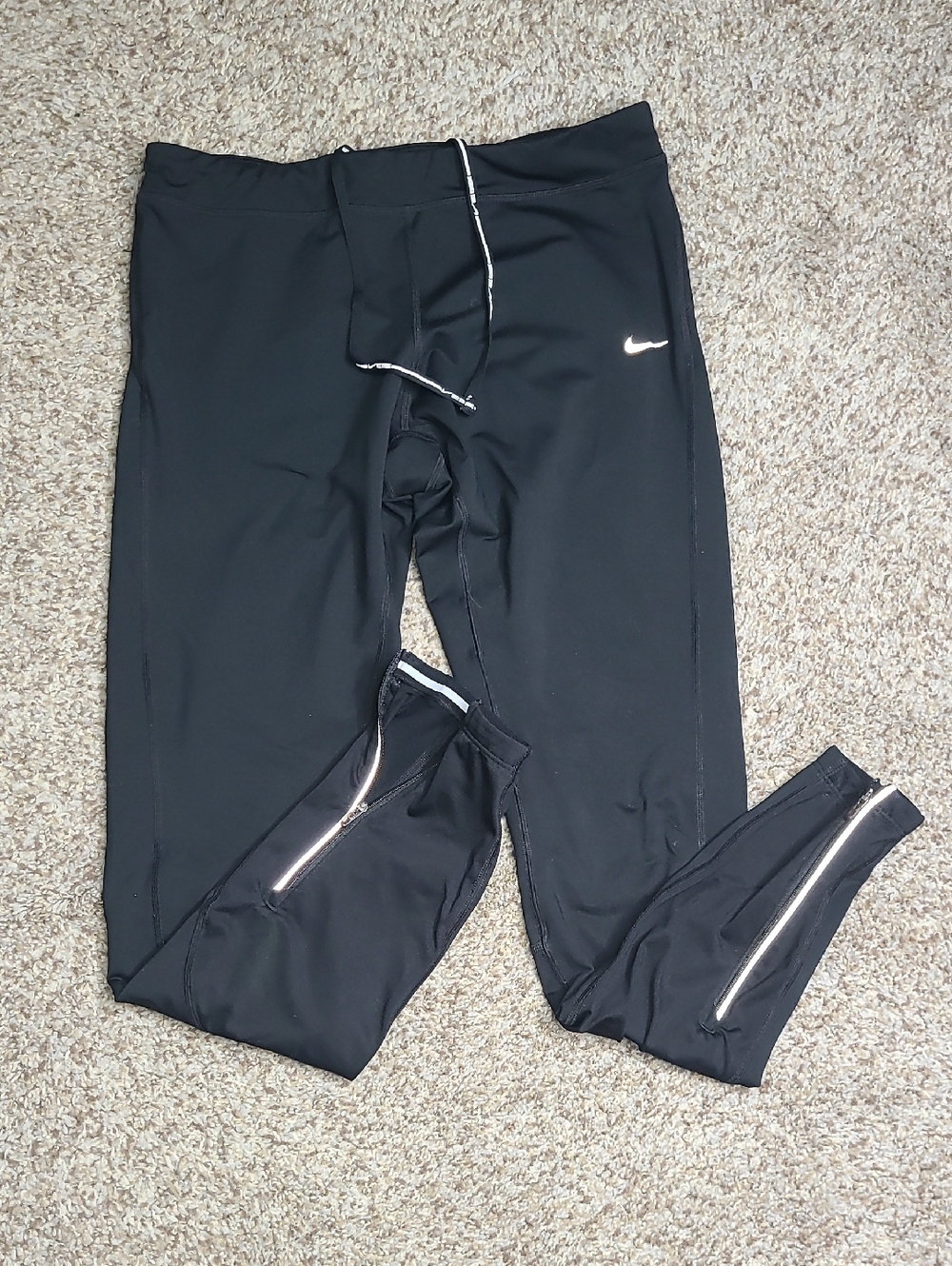 Nike Black Stretch Training Tights with Reflective Swoosh